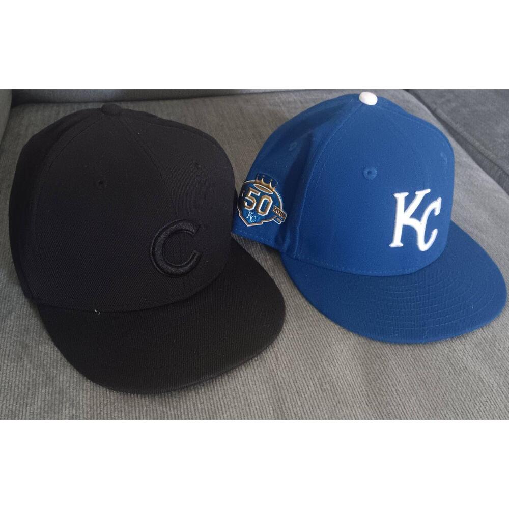 TWO New Era  6 3/4 Special Edition KC Royals Chicago Cubs. 59 Fifty On Field